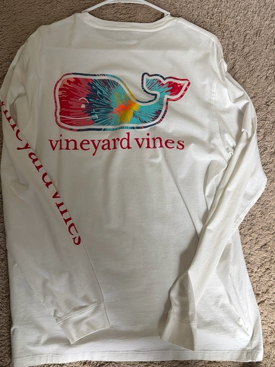 Vineyard Vines Other - Vineyard Vines White Long Sleeve Tee with Multicolor Tie-Dye Whale